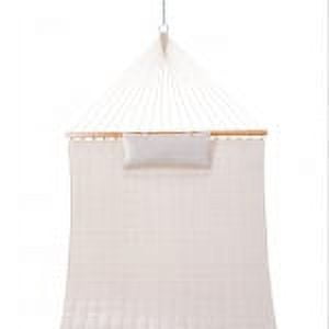 Large Double Quilted Hammock with Detachable Pillow - Natural Solid