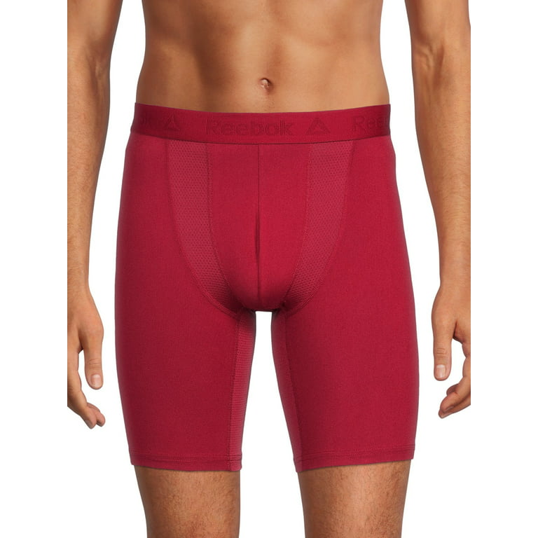 Reebok Men's Tech Comfort Long Length Boxer Brief Underwear, 9 inch, 3 Pack  