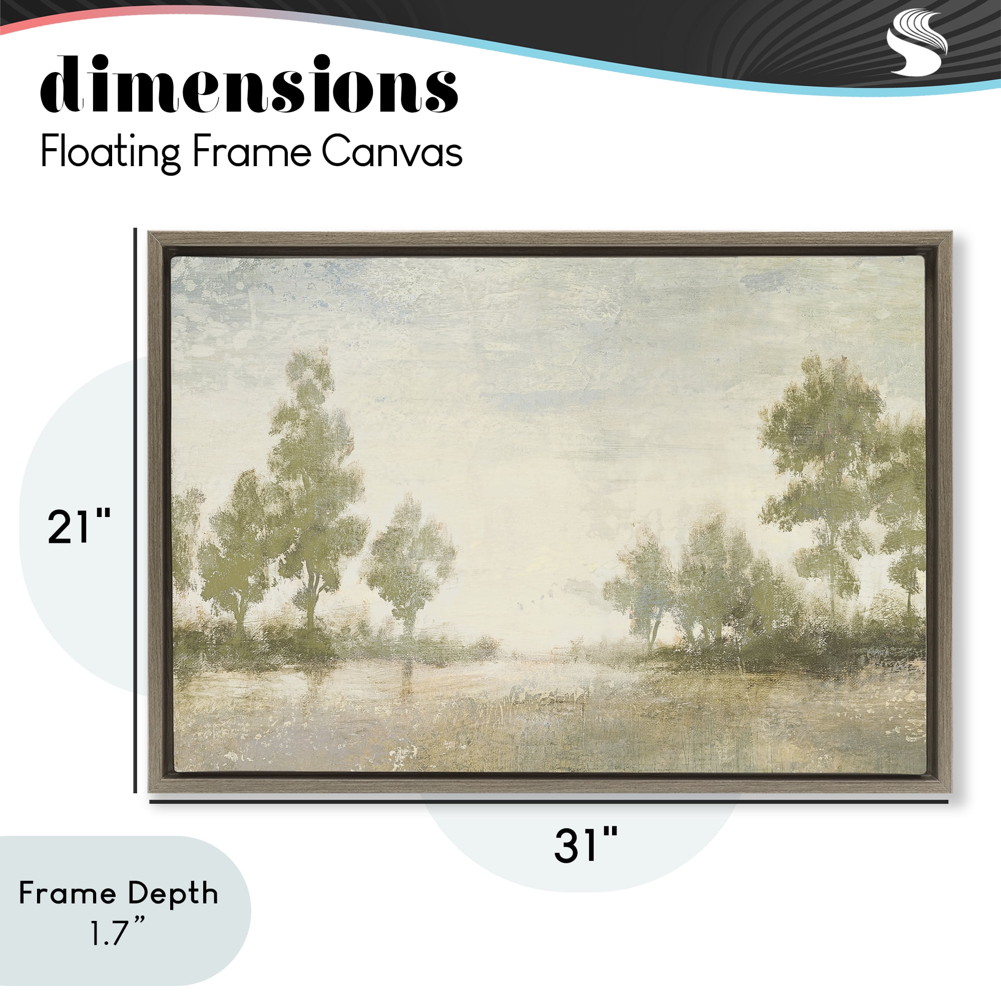 Stupell Industries Forest Light Distant Valley Brown Framed Floater Canvas Wall Art, design by Michael Marcon
