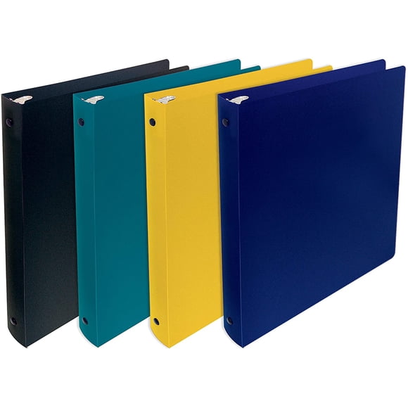 ucts, 3 Ring Poly Binder with Pocket, 1 Inch, Letter Size, 4 Pack-orted Colors