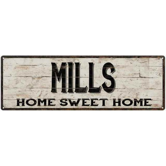 MILLS Rustic Home Sweet Home Sign Gift 6x18 Metal Decor 206180084165