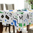 thumbnail image 5 of Yayeee Tablecloths 54" x 54" Rectangle Wrinkle Resistant Party Table Cover, Blue Simple Shapes, 5 of 8