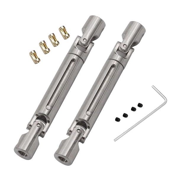 2 ejes de transmisión de metal para coche RC MN82, junta CVD, 69-93 mm, escala 1/12 plata