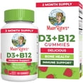 thumbnail image 3 of (3 pack) MaryRuth's Vitamin D3 + B12 Gummies for Adults & Kids Ages 4+, Bone Health Cognitive Function Vegan Gluten-Free Non-GMO Strawberry Flavor 60 Count, 3 of 13