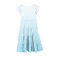 thumbnail image 5 of Luxalzxs Little Girls Short Sleeve Dresses Summer Gradient Colour Casual Swing Twirly Sundress Flutter Sleeve A-Line Elegant Midi Flowy Dress, 5 of 5