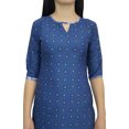 thumbnail image 2 of Bimba Women's Blue Printed Tunic Georgette Kurti Kurta Indian Long Blouse-26, 2 of 5