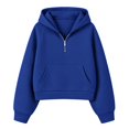 thumbnail image 4 of JJHGVB Crop Hoodie Oversized Hoodie Trendy Lightweight Sweatshirt Workout Crop Tops Going Out Sweatshirt Loose Fit Oversized Sweatshirt Casual Classic Womans Hoodie A2-Blue S, 4 of 4