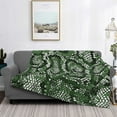 thumbnail image 2 of Rateoe Green Snakeskin Pattern Flannel Throw Blanket, Ultra-soft Blanket for Bed, Couch, Car, Hypoallergenic Anti-pilling blanket-40"x30"(Horizontal), 2 of 6
