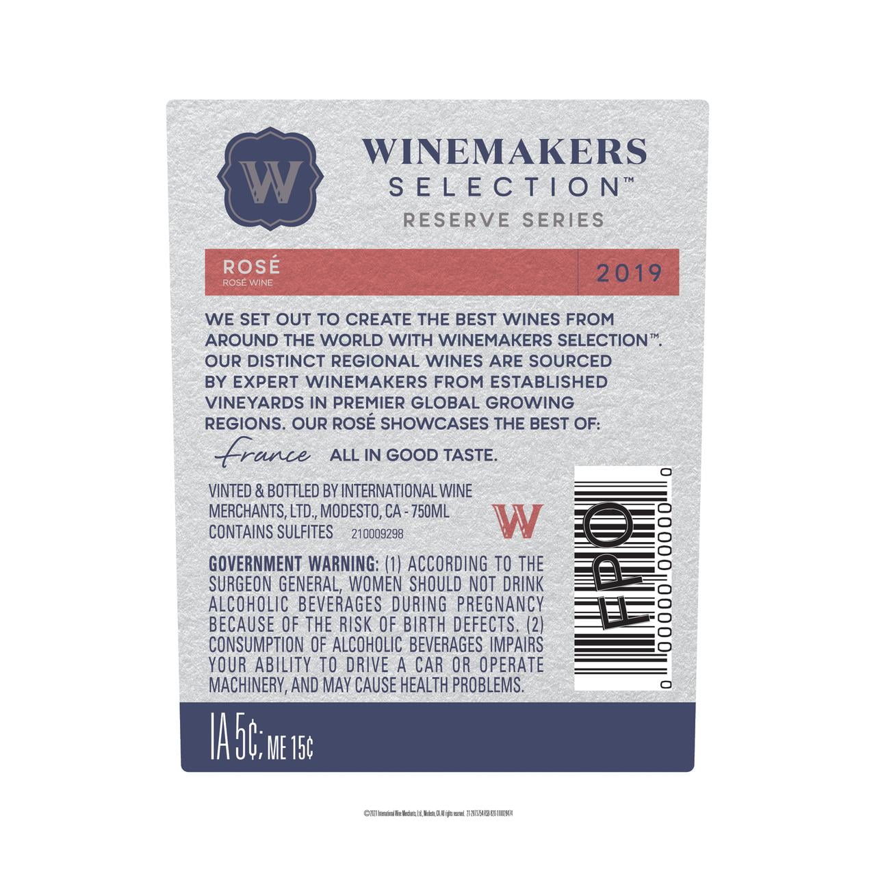 Winemakers Selection Sparkling Rose Wine, 750ml