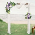 thumbnail image 4 of 2PCS Artificial Dusty Rose Flower Garland Wedding Arch Flowers Floral Swags for Ceremony Decor,Welcome Signs,Sweetheart Tables Greenery Arrangements with Ribbons for Reception Backdrop Decor, 4 of 5