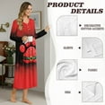 thumbnail image 6 of Tutolipy Christmas Nightgowns Dog Paw Snowflake Printed Sleep Dress for Women V Neck Loungewear Long Sleeve Night Dress for Home, 3XL, 6 of 7