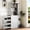 White, variant on 70.87" H Display Storage Cabinet, Modern Tall Bookcase with 4 Tier Pull-out Storage Shelf, Wooden Bookshelf with 2 Glass Doors for Living Room, Home, Office, Walnut