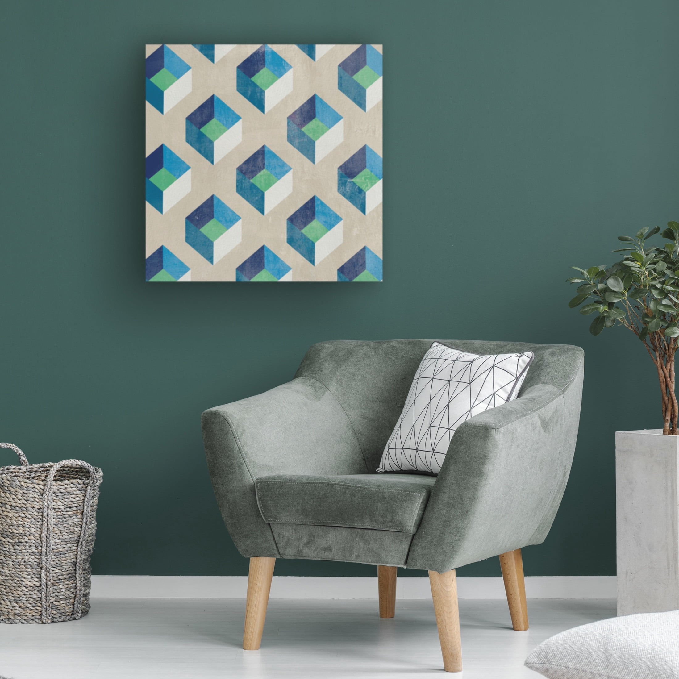 Canvas Wall Art - Melissa Wang 'Little Cubes I' Wall Art for Living Room, Bedroom, or Office Décor by Trademark Fine Art - 24 x 24 Inches