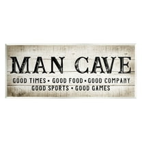 Stupell Industries Man Cave Rustic Grain Pattern Typography Sign Graphic Art Unframed Art Print Wall Art, Design by CAD Designs