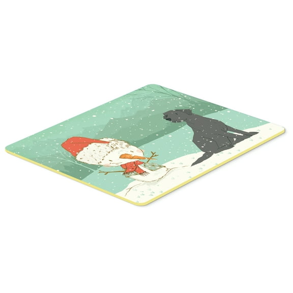 Black Labrador Snowman Christmas Kitchen or Bath Mat 24x36