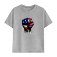 thumbnail image 5 of Afuyipoi Boys Girls Independence Day 2-Piece Lounge Set (4-14 Years) Soft Cotton Short Sleeve Flag Print Top and Active Shorts Gray 11/12, 5 of 8