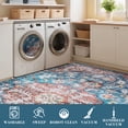 thumbnail image 5 of Garvee Boho Hallway Runner Rug 2x6ft Vintage Persian Floral Distressed Rug, Non-Slip Low Pile Long Rug Oriental Carpet for Living Room Bedroom Laundry, Blue, 5 of 7