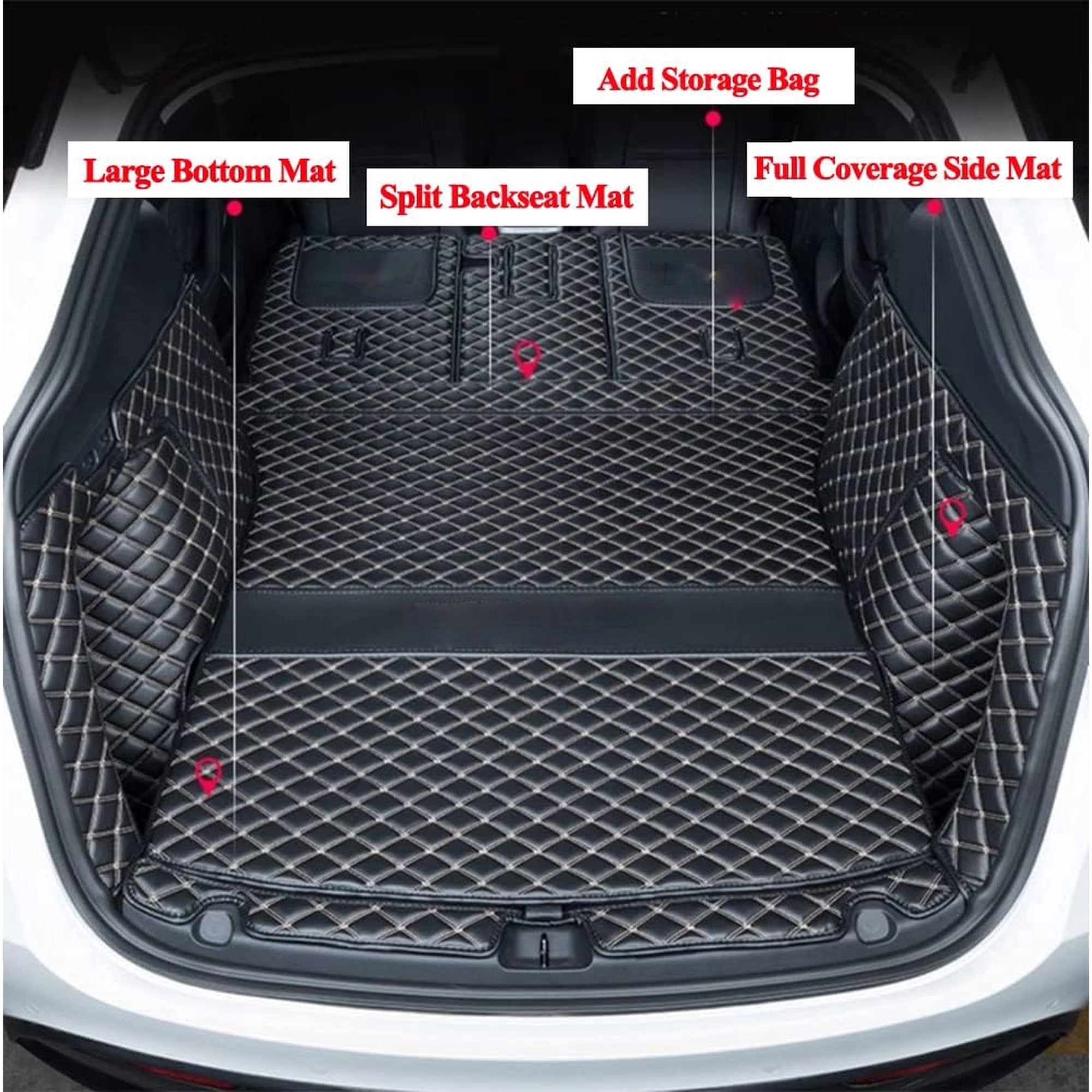 Fit 2026 Tesla Model Y Juniper Refresh 5-Seat Full Coverage Trunk Liner Heavy Duty Dog Mat Protector Cover Cargo Liner All Weather Waterproof (Black)