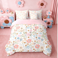 thumbnail image 3 of jejeloiu Pink Flowers 7 Pieces Bedding Comforter Set,Kids Cute Floral Rustic Wildflower Full Bedding Set For Girls Reversible, 3 of 8