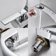 thumbnail image 2 of Grifo de lavabo de latón Neige-Arc, mezclador de lavabo de un solo orificio con cartucho cerámico y aireador extraíble, mezclador de lavabo para baño, 2 of 5