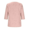 thumbnail image 5 of 3/4 T Shirts for Women Slim Fit Crew Neck Tee Solid Color Soft Top Casual Pink L, 5 of 6