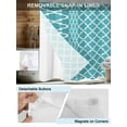 thumbnail image 3 of No Hook Cloth Fabric Shower Curtain with Snap in Liner, Turquoise Morocco Waterproof Shower Curtains Set with See Through Top Window, Boho Ethnic Traditional Geometric Bath Curtains Shower 54"x78", 3 of 6