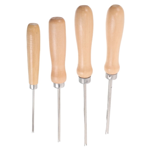 Luxshiny Sewing Craft Projects 4pcs Tool Set for Family DIY Projects White Wooden Metal Rooting Hair Tools