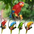 thumbnail image 5 of Hanging Parrot Garden Decor Resin Parrot Outdoor Decor Parrot on Perch Garden Sculpture Parrot Statue for Outdoor Garden Decorations Red Resin Pendant, 5 of 9