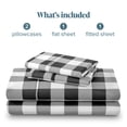 thumbnail image 6 of Bare Home Ultra-Soft Sheet Set - Premium 1800 Collection - Deep Pockets - 4-Pieces - King, Buffalo Plaid - White/Black, 6 of 6