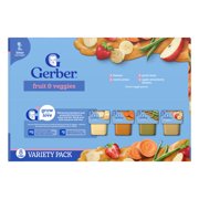 Gerber 2nd Foods Baby Food, Fruit & Veggies Puree Classics, Variety Pack, 4 oz Tub (16 Pack)