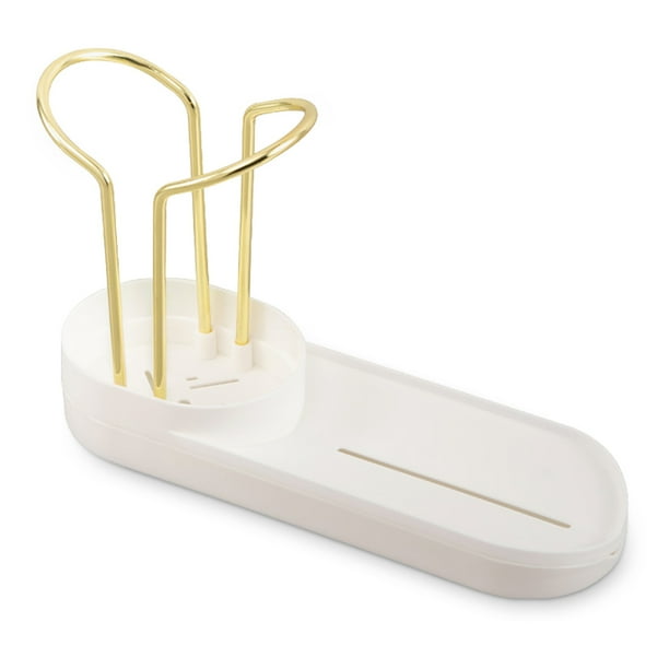 Estante para fregadero, soporte de esponja lavable desmontable, soporte de cepillo a prueba de humedad, contenedor de almacenamiento, herramientas de limpieza, accesorios de escurridor, blanco Speravity HA012607-01B