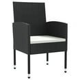thumbnail image 2 of vidaXL 7 Piece Garden Dining Set Black Poly Rattan and Steel, 2 of 5