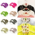 thumbnail image 4 of 40 Uds. Ganchos de terciopelo para conector de percha de ropa, minisoportes de ganchos para percha de ropa flocado, antideslizantes para ahorrar espacio (Color aleatorio), 4 of 5