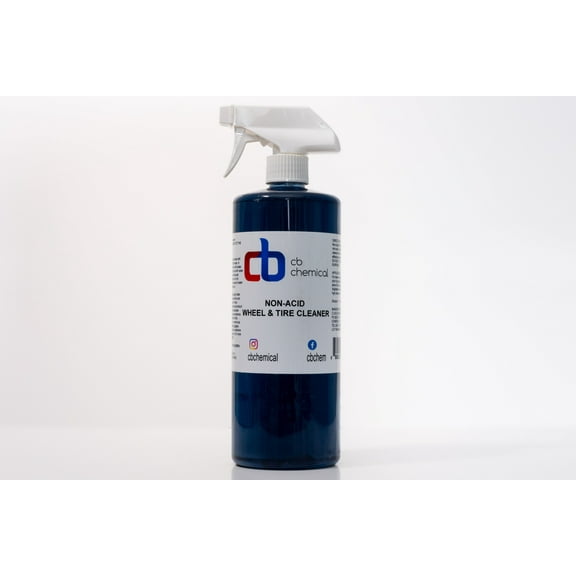 CB Chemicals - Non-Acid Wheel & Tire Cleaner - Tire Dressing & Rubber Protect - Dark, Wet Look with No Grease and No Sling - Safe for Cars, Trucks, Motorcycles, RVs & More - 32oz