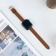 thumbnail image 7 of Slim Genuine Leather Strap for Apple Watch band series 10 46mm 41mm 38mm 40mm Wrist bracelet for iWAtch SE 7 6 5 4 3 40mm/41mm (05 starlight white,38 40 41mm(S10 42mm)), 7 of 7