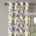 thumbnail image 2 of Ambesonne Tea Party Grommet Curtain, Striped Teapots Cups, 50" x 96", Pale Yellow Lavender, 2 of 6