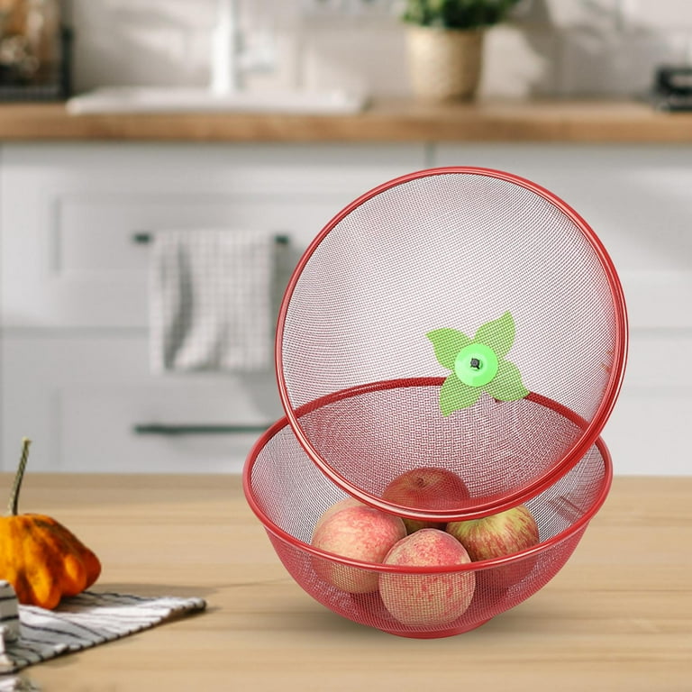 Fruit Basket with Lid Covered Fruit Bowl Strainer Food Strainers  Multipurpose Decorative Fruit Bowl for Fruit Display Stand Kitchen Counter