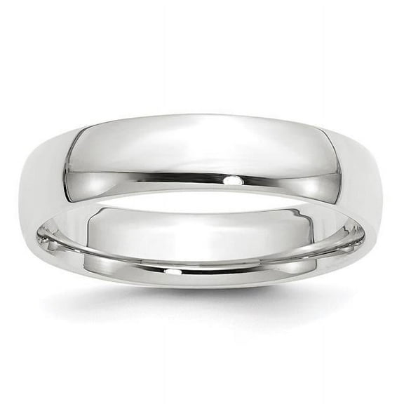14k White Gold 5mm Lightweight Comfort Fit Wedding Band Size 5 WCFL050