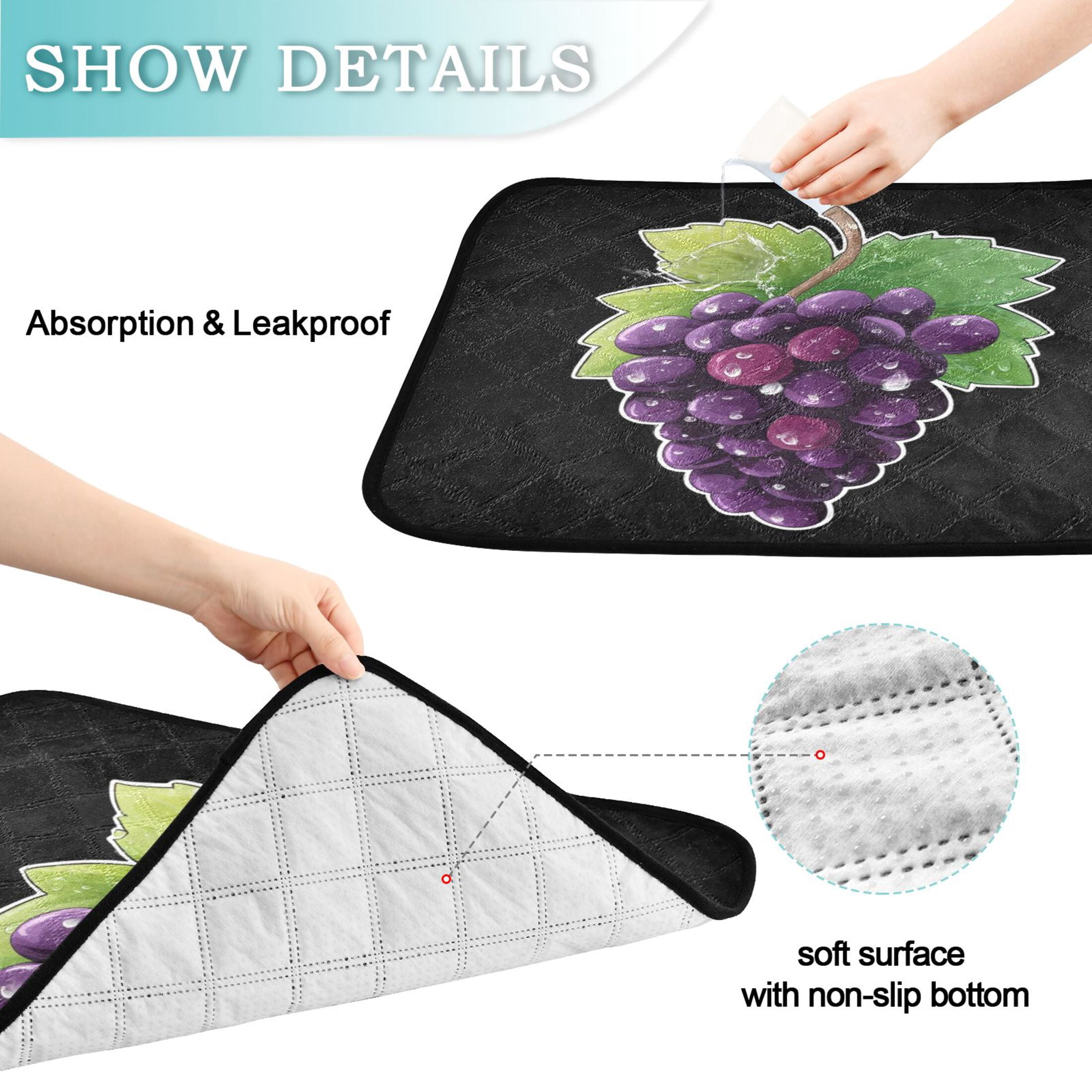 IAUYY Washable Pee Pads for Dogs Smallx3 Absorbent and Leak-Proof Non-Slip Reusable Puppy Pee Pads for Dogs Applicable to Playpen Potty Crate Smooth Purplish Red