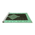 thumbnail image 2 of Ahgly Company Machine Washable Indoor Rectangle Abstract Turquoise Blue Modern Area Rugs, 2' x 5', 2 of 4