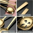 thumbnail image 6 of Large Serving Spoons Set Stainless Steel 12 Inch Slotted Spoon and Serving Spoon Serving Utensils for Buffet Catering Dishwasher Safe(2-pieces, Gold), 6 of 6