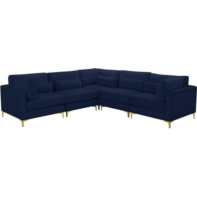 Meridian Furniture Julia Navy Velvet Modular Sectional
