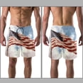 thumbnail image 3 of luoweisi Men's Beach Shorts Quick Dry Swim Trunks with Mesh Lining American Flag 2XL, 3 of 5