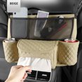 thumbnail image 4 of Auto Seat Middle Box Universal Car Seat Middle Box Hanger Almacenamiento Bolsa PU Cuero, 4 of 5