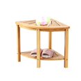 thumbnail image 2 of New Ridge Home Goods WBF-200-160 Natural Bamboo Corner Shower Bench Seat with Storage Shelf, 2 of 4