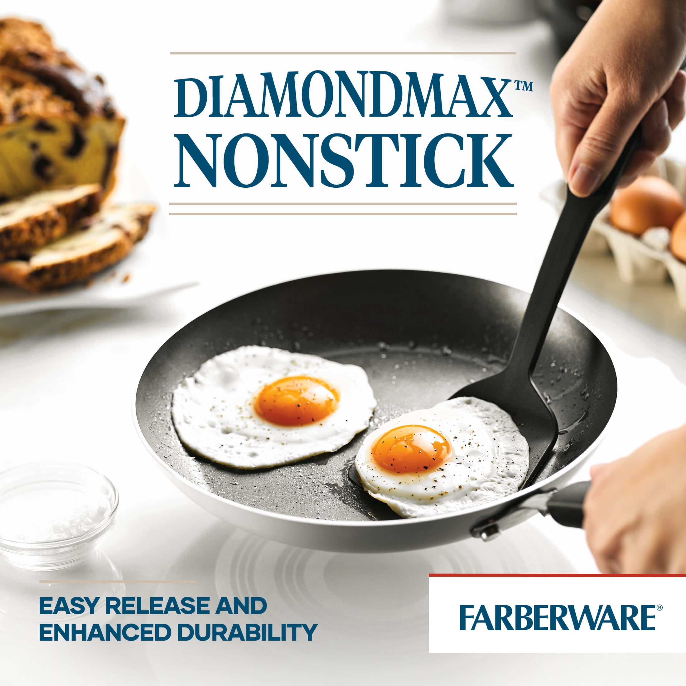 Farberware Easy Clean 11 Piece Aluminum Nonstick Cookware Pots and Pans Set, Silver