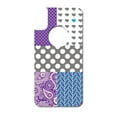 thumbnail image 3 of DistinctInk Custom SKIN / DECAL compatible with OtterBox Commuter for iPhone XR (6.1" Screen) - Purple Teal Grey Patterns, 3 of 5