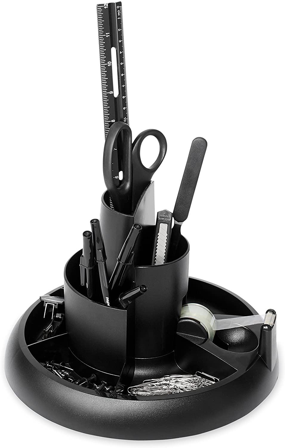 Rubbermaid Organizer Desk, Rotary Organizer with Supplies 10" Diameter