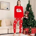 thumbnail image 3 of Conjunto navideño familiar de muñeco de nieve rojo de otoño e invierno Europa y Estados Unidos nueva ropa de hogar familiar de dos piezas, 3 of 5