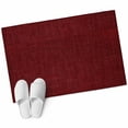 thumbnail image 2 of Area Rug 2 x 3 Ft, Vintage Dark Red Indoor Accent Bathroom Rugs for Kitchen/Laundry Room, Farmhouse Retro Solid Color Linen Texture Washable Non-Slip Runner Floor Mat for Entryway, Living Room, 2 of 7
